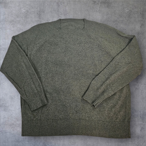 J. Crew Olive Green Wool‎ Blend Crew Neck Sweater Size XL Men's C59 - Picture 1 of 9